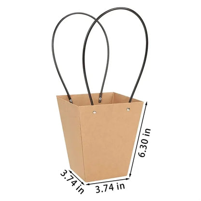 Wedding kraft paper flower wrapping gift bags with handle