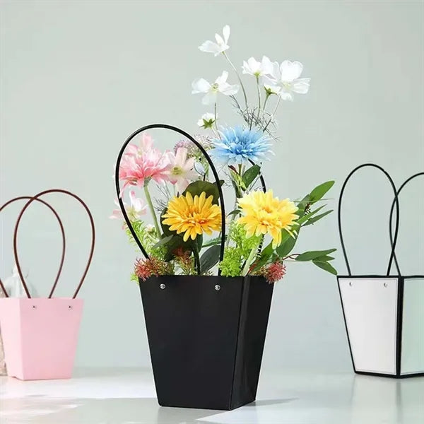 Wedding kraft paper flower wrapping gift bags with handle