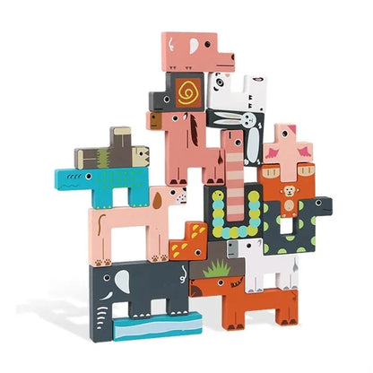 Children's educational creative wooden 3D blocks puzzle