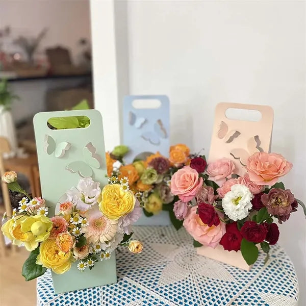 Wedding gift packaging box paper handheld flower basket