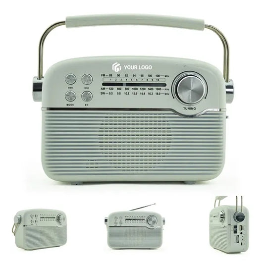 Multifunctional portable vintage home outdoor solar radio