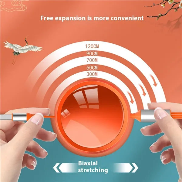 Portable fast charger usb 3 in 1 retractable charging cable