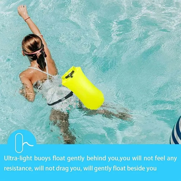 Waterproof floating dry bag adjustable belt swimming buoy