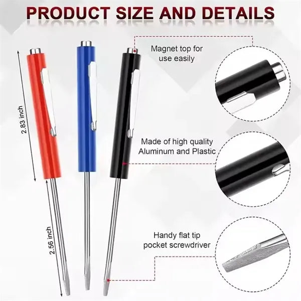 Mini Tops and Clips Pocket Screwdriver Strong Magnetic 3mm