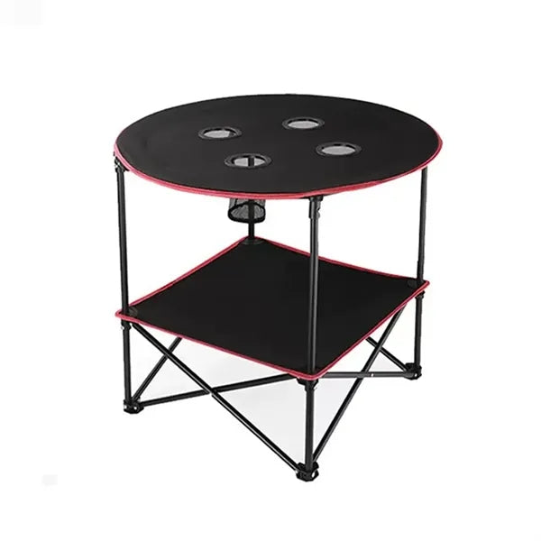 Portable Folding Camping Table With Cup Holders And Storage