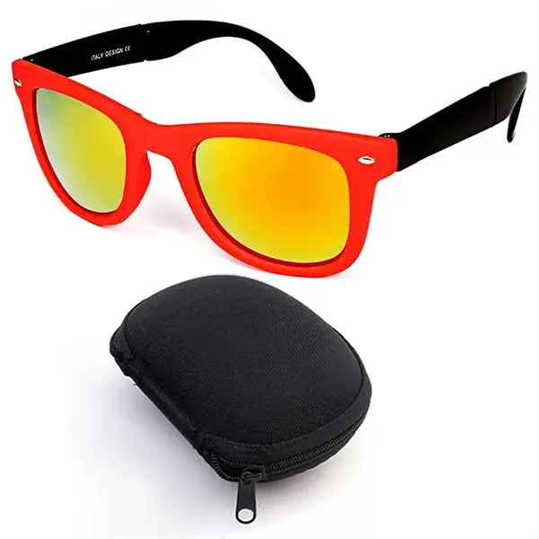 Polarized UV Protection Sunglasses With Zippered Case
