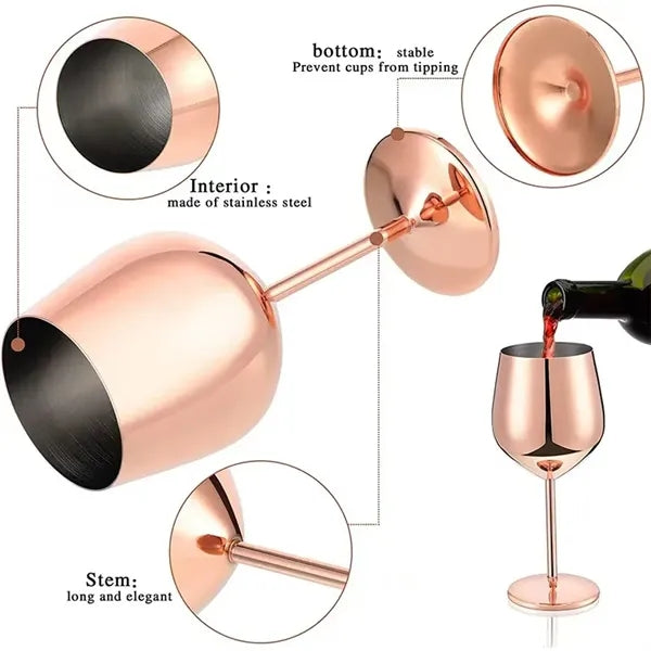 18oz Unbreakable stainless Wine Goblets