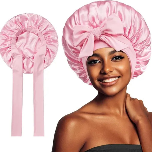 Women Satin Tie Hair Bonnet