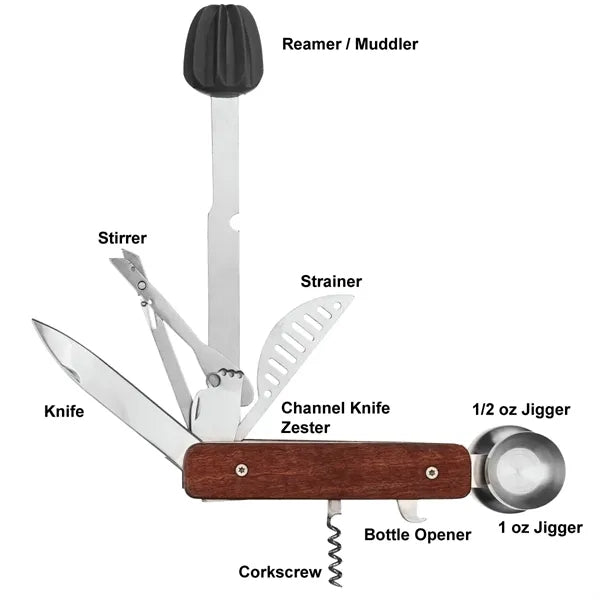 All In One Bartender Mixology Cocktail Multi Tool