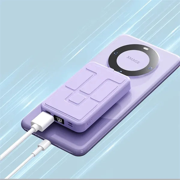 10000mAh Foldable Wireless Portable Charger with LED Display