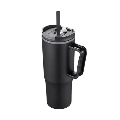 30oz. Double Wall Mug with Handle and Straw