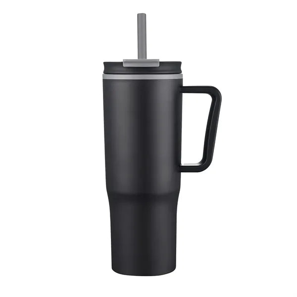 30oz. Double Wall Mug with Handle and Straw