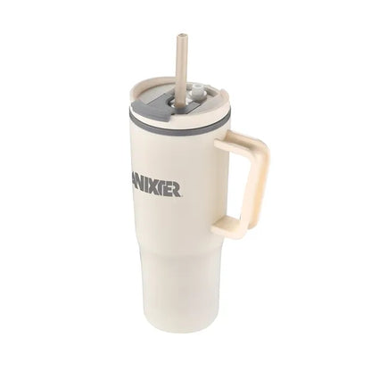 30oz. Double Wall Mug with Handle and Straw