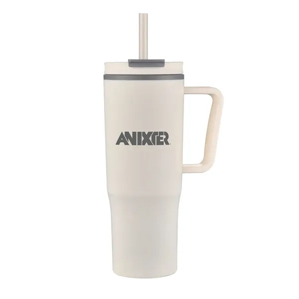 30oz. Double Wall Mug with Handle and Straw