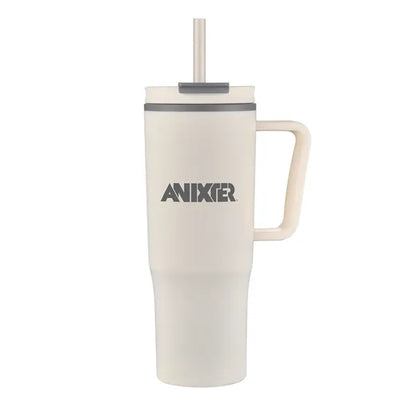 30oz. Double Wall Mug with Handle and Straw