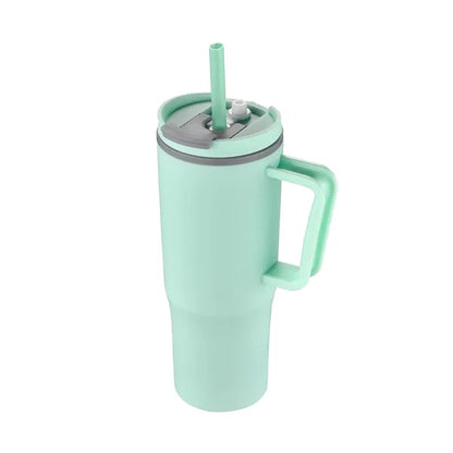 30oz. Double Wall Mug with Handle and Straw