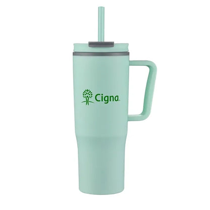 30oz. Double Wall Mug with Handle and Straw