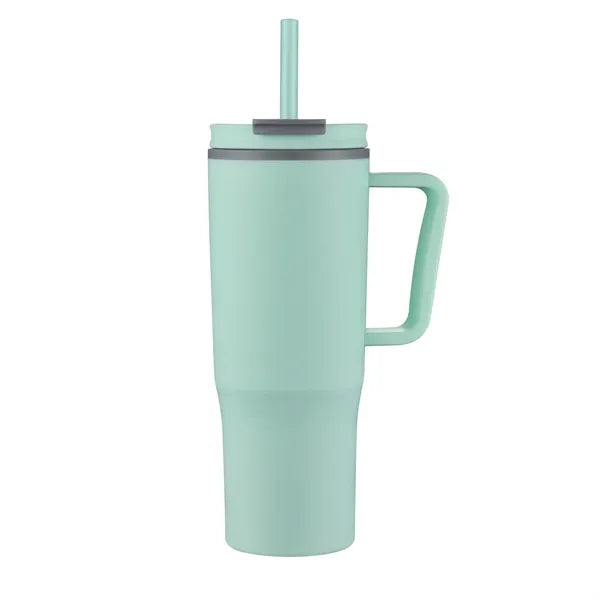 30oz. Double Wall Mug with Handle and Straw