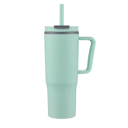 30oz. Double Wall Mug with Handle and Straw