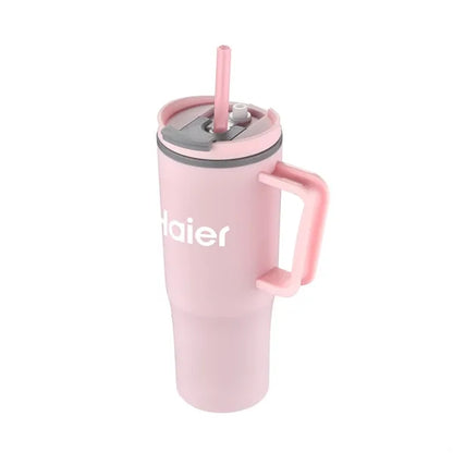 30oz. Double Wall Mug with Handle and Straw