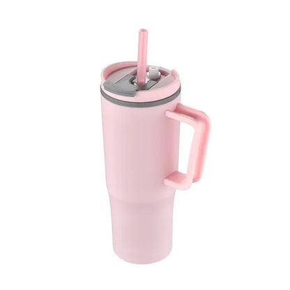 30oz. Double Wall Mug with Handle and Straw