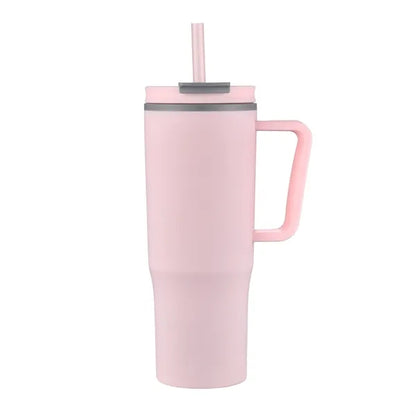 30oz. Double Wall Mug with Handle and Straw