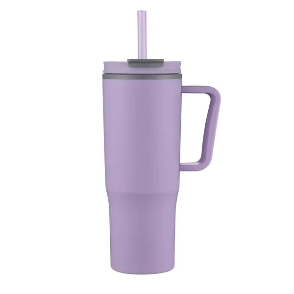 30oz. Double Wall Mug with Handle and Straw