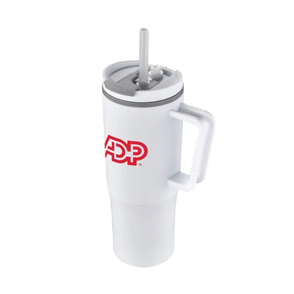 30oz. Double Wall Mug with Handle and Straw