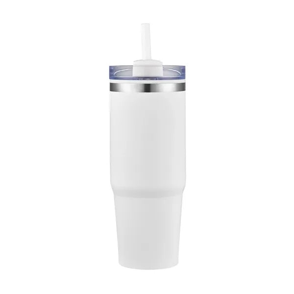 30oz. Dual Wall Stainless Steel & PP Tumbler with Clear Lid