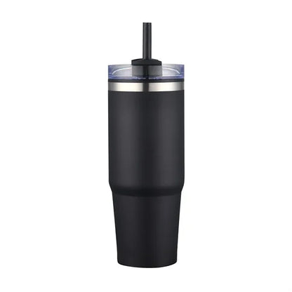 30oz. Dual Wall Stainless Steel & PP Tumbler with Clear Lid