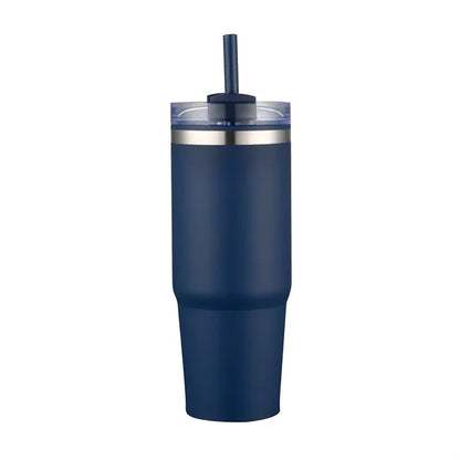 30oz. Dual Wall Stainless Steel & PP Tumbler with Clear Lid