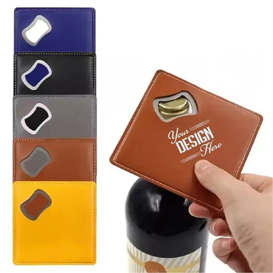 PU Leather Coaster With Bottle Opener