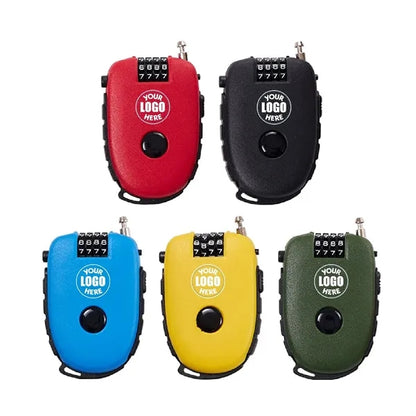 4-Digit Combination Lock with 3 Feet Cable Retractable
