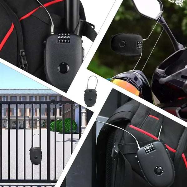 4-Digit Combination Lock with 3 Feet Cable Retractable