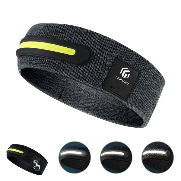 Unisex comfort rechargeable led sport headband with 3 modes