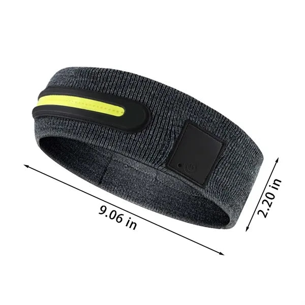 Unisex comfort rechargeable led sport headband with 3 modes