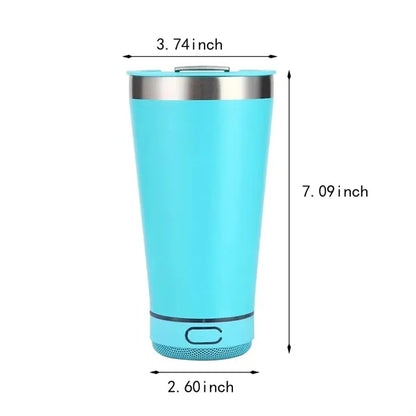 Portable bluetooth speaker stainless steel insulated mug