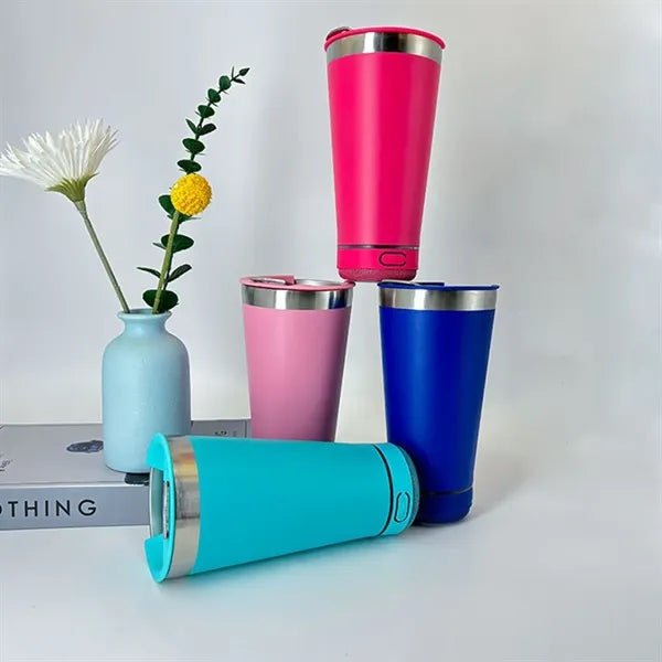 Portable bluetooth speaker stainless steel insulated mug