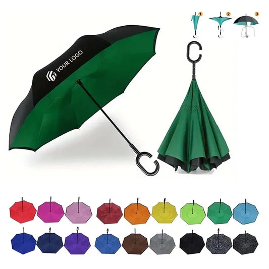 Extra Large Windproof Golf C-shape Handle Inverted Umbrella