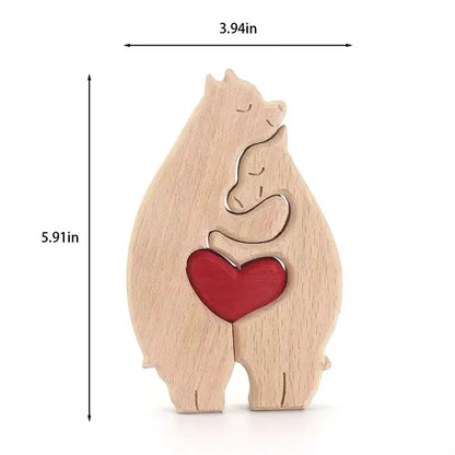 House decorative personalized bear family wooden art puzzle