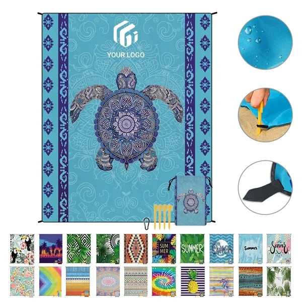 Vacation large compact waterproof sandproof beach blanket