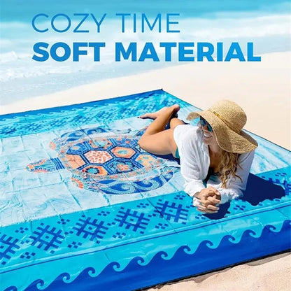 Vacation large compact waterproof sandproof beach blanket