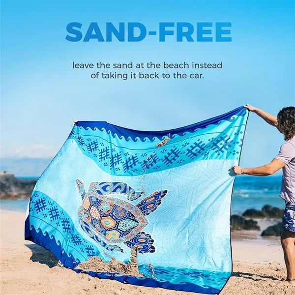 Vacation large compact waterproof sandproof beach blanket