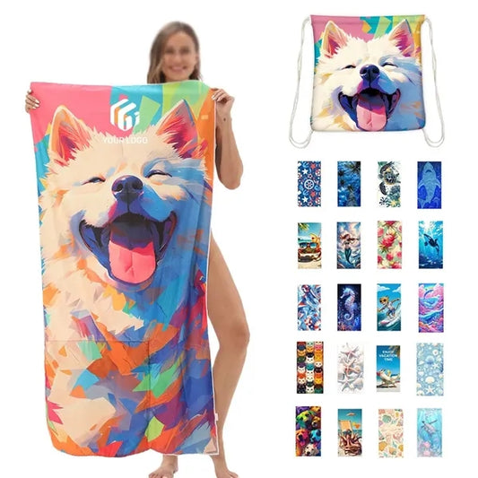 Swimming bath yoga 2 in 1 quick dry sand free beach towel