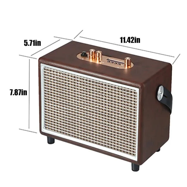 Outdoor portable high power stereo retro bluetooth speaker