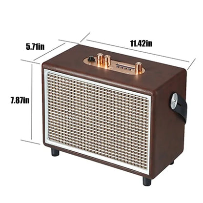 Outdoor portable high power stereo retro bluetooth speaker