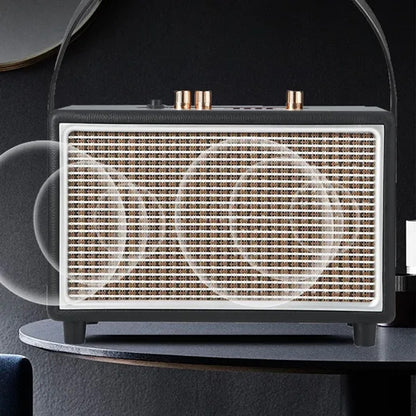 Outdoor portable high power stereo retro bluetooth speaker