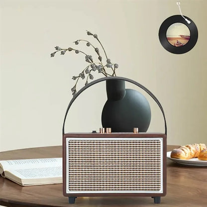Outdoor portable high power stereo retro bluetooth speaker