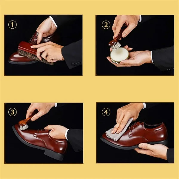 Portable 11pcs boot shine leather cleaning shoe polish kit