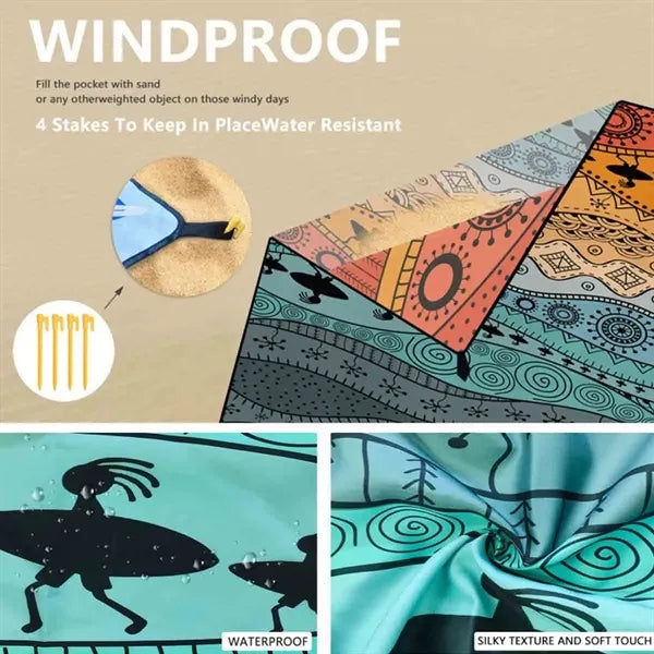 Travel Beach Blanket With Carry Bag